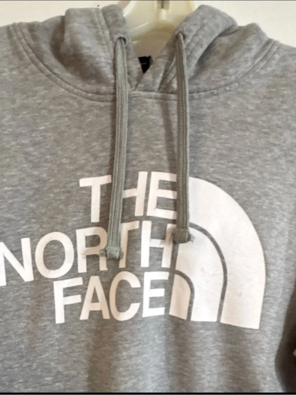 The North Face Grey Pullover Hoodie with White Logo
